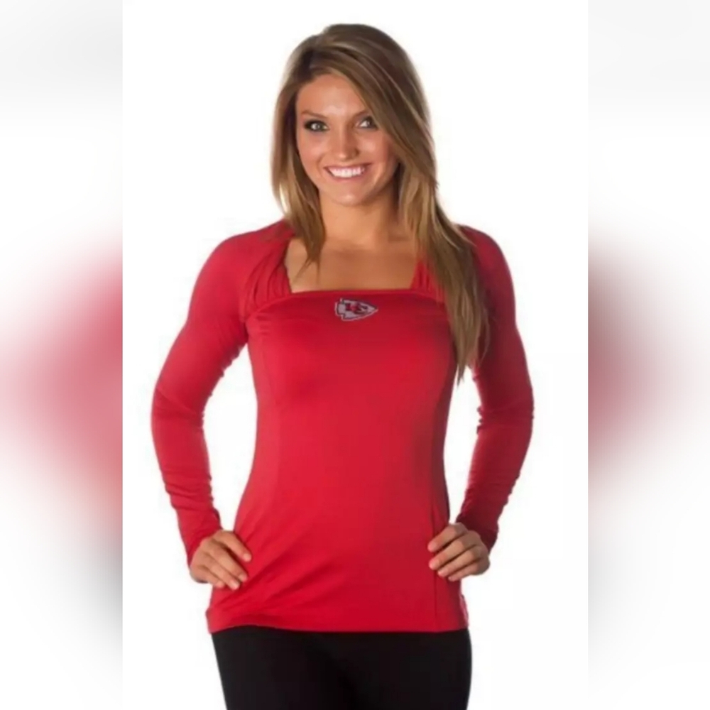 All Sport Couture Kansas City Chiefs Long Sleeve Top NWT NFL Size S